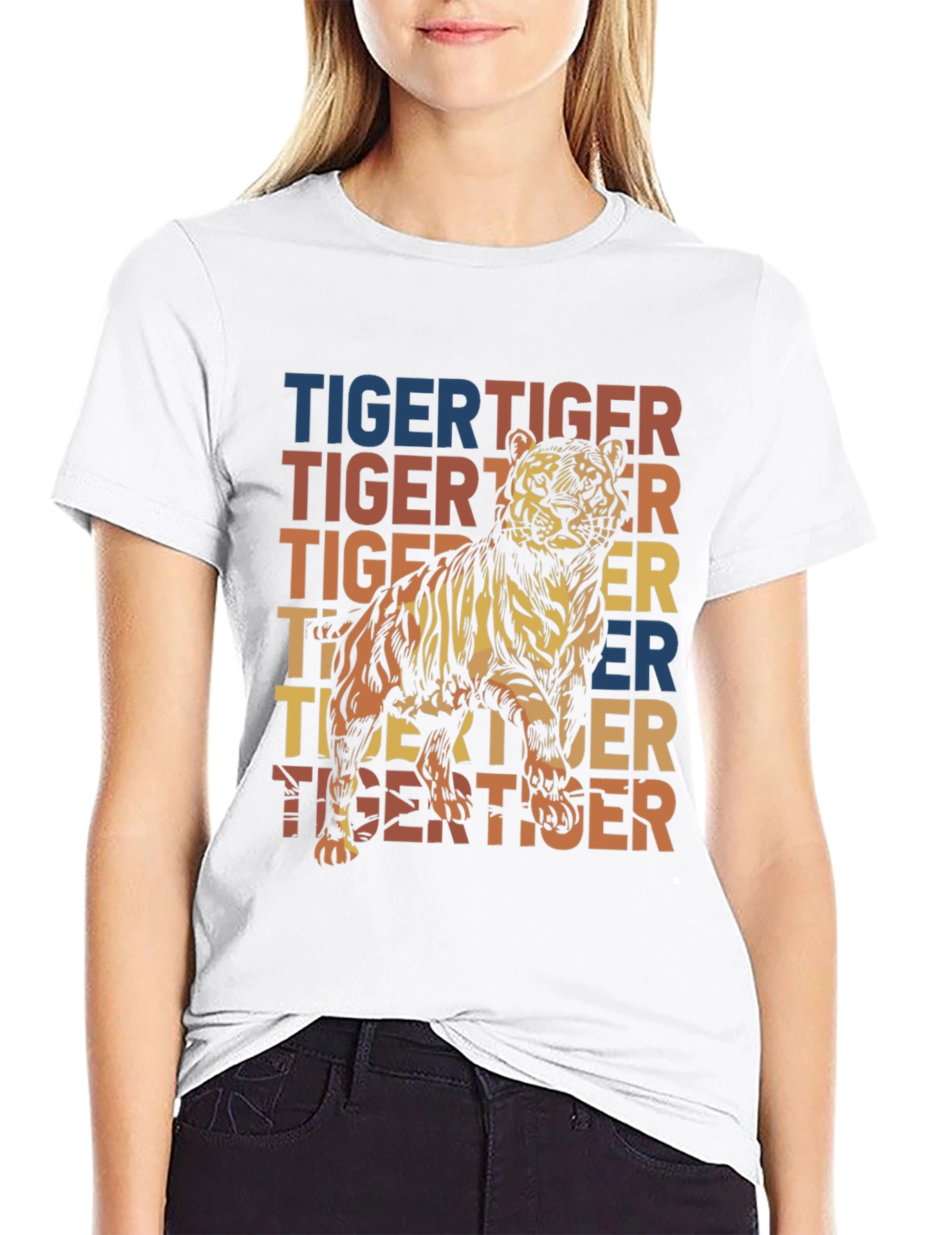 Retro Tiger Graphic Tee - Mens Black T-Shirt
