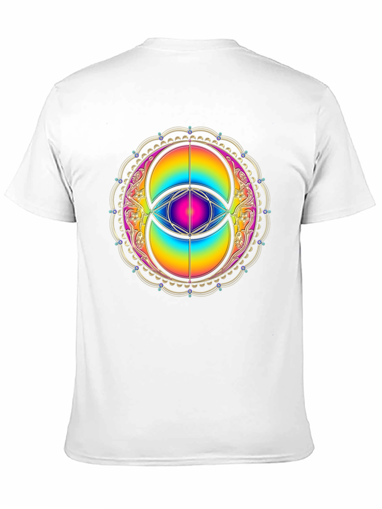 Rainbow Eye Mandala Graphic Tee - Black