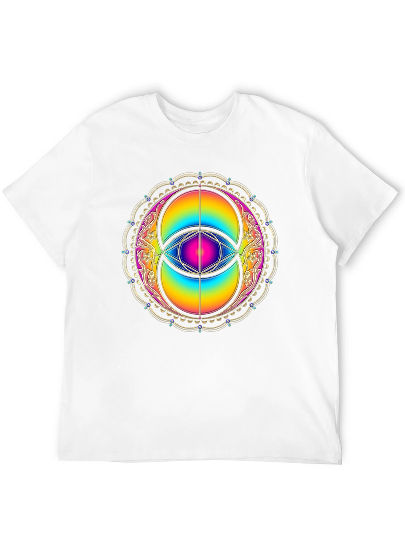 Rainbow Eye Mandala Graphic Tee - Black