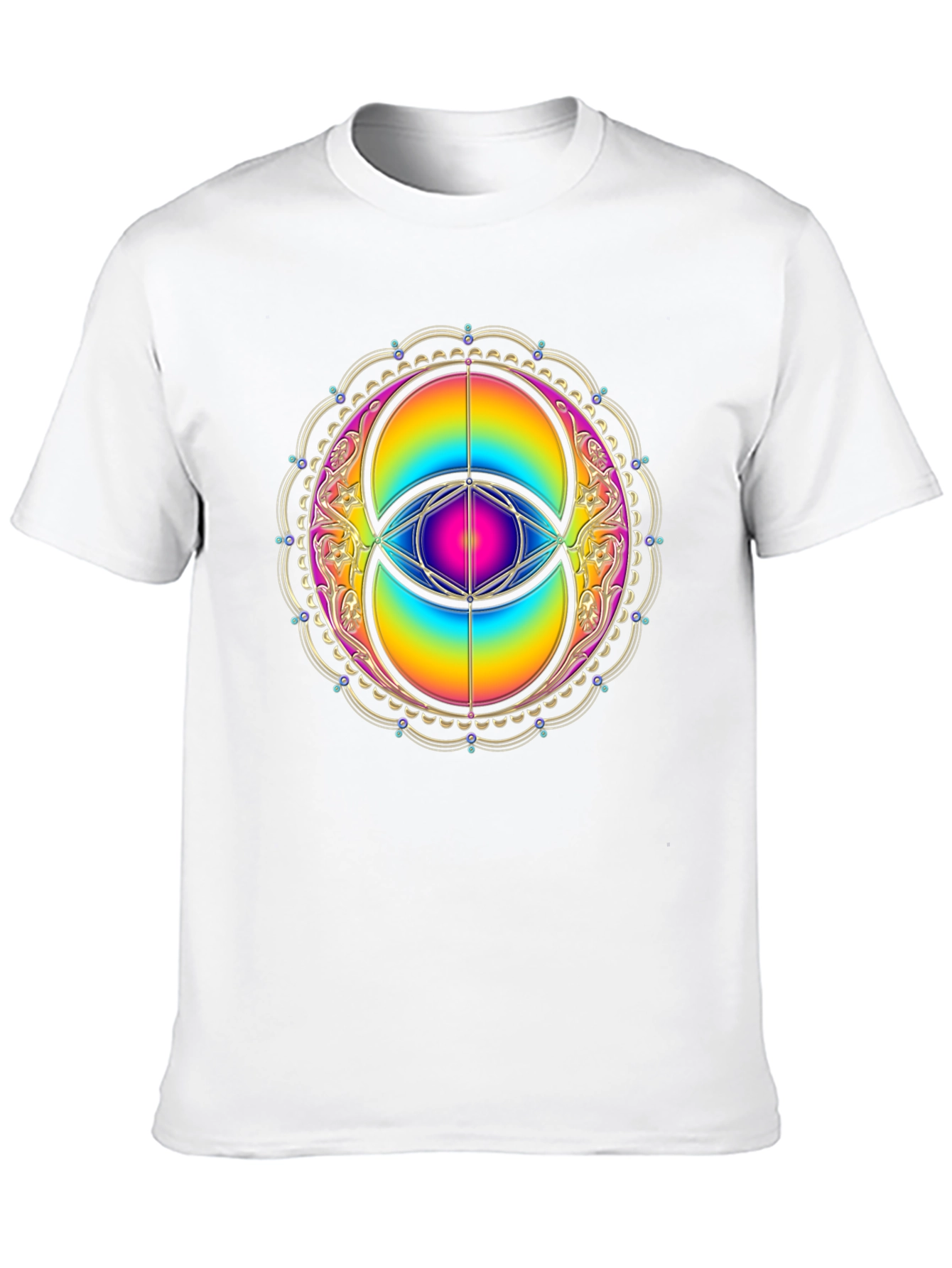 Rainbow Eye Mandala Graphic Tee - Black