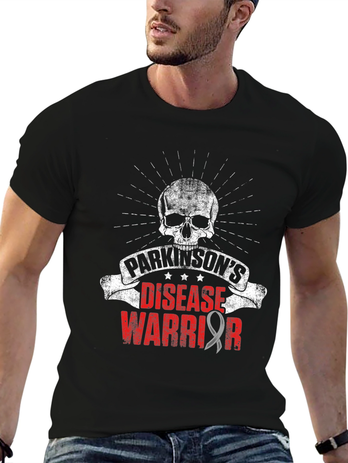 Parkinsons Disease Warrior T-Shirt - Skull Design