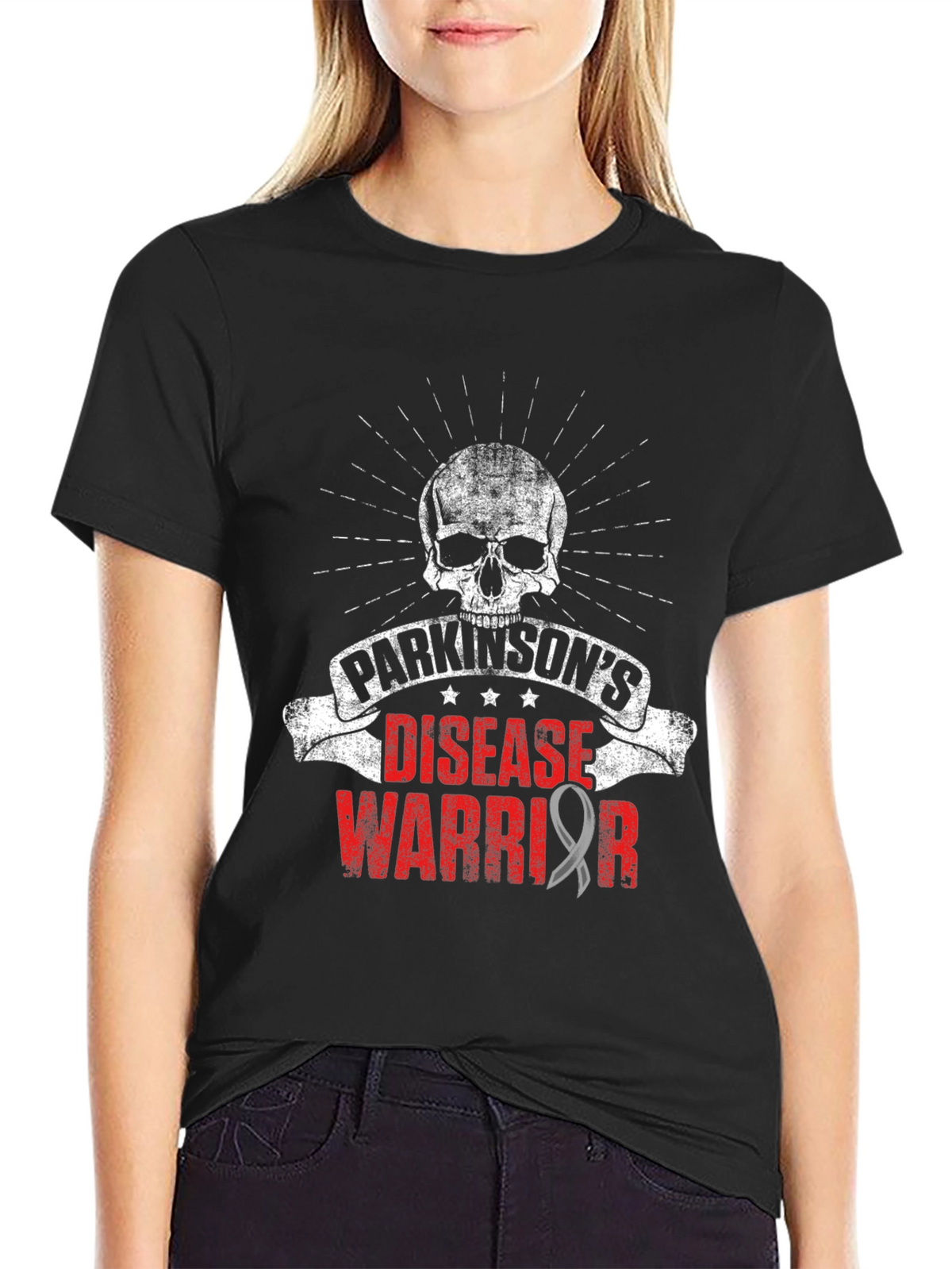 Parkinsons Disease Warrior T-Shirt - Skull Design