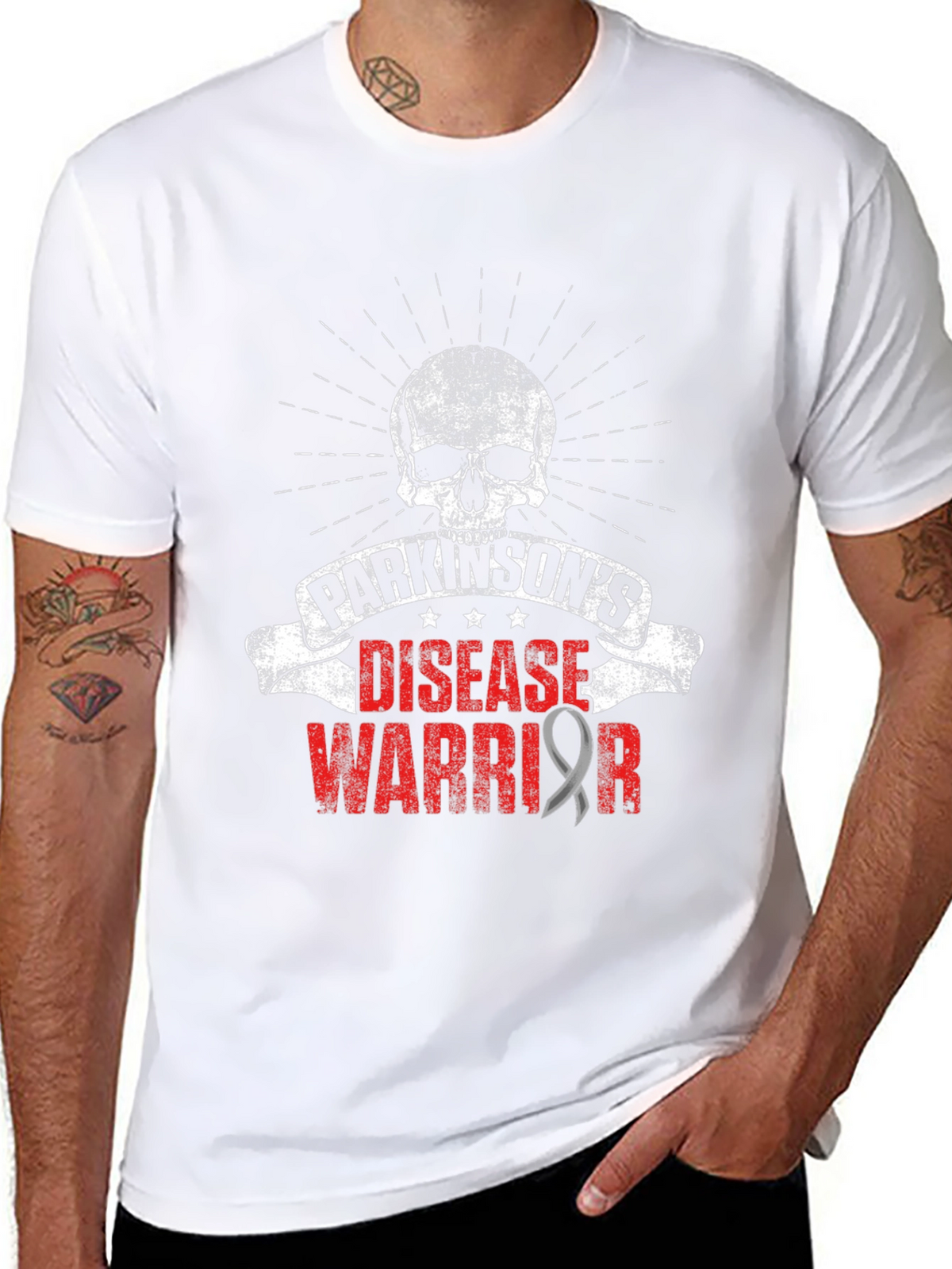 Parkinsons Disease Warrior T-Shirt - Skull Design
