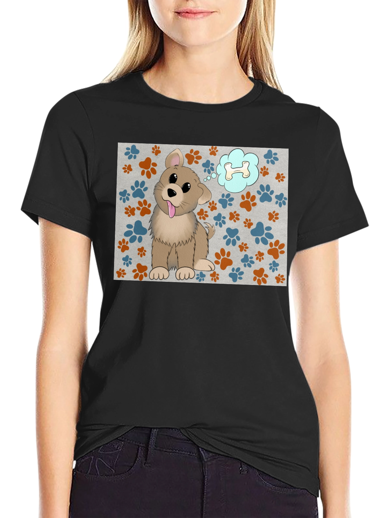 Dog Bone Dream T-Shirt - Cartoon Pet Graphic Tee
