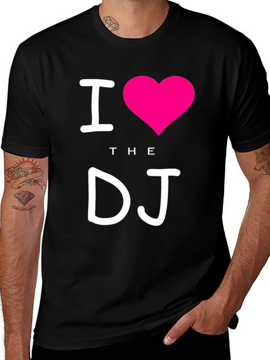 I Heart The DJ T-Shirt - Black Crew Neck Tee