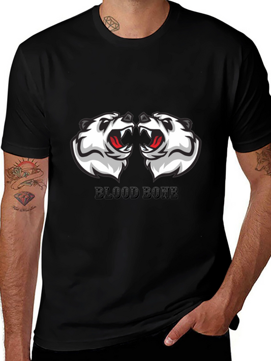 Mens Black Graphic Tee - Blood Bone Design