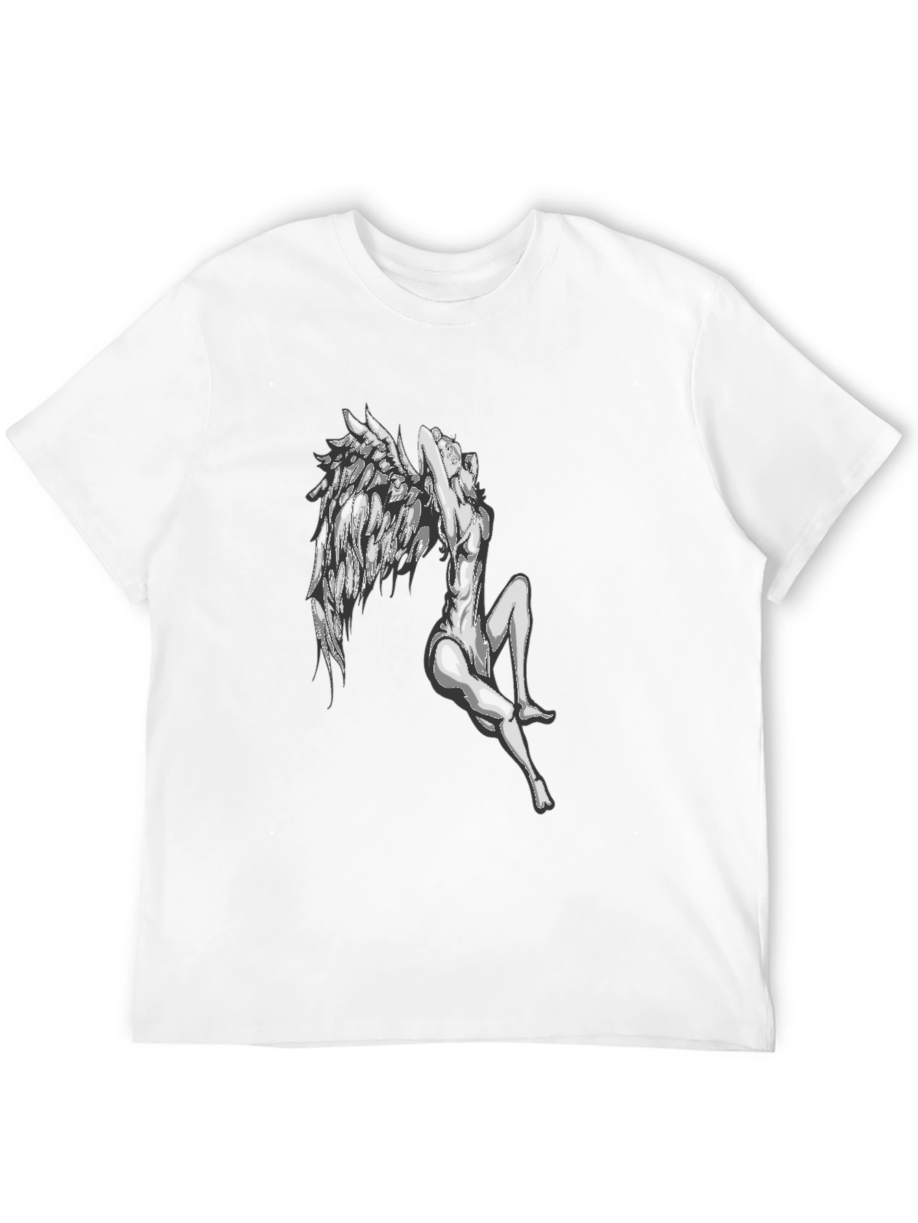 Winged Angel Graphic T-Shirt - Black Cotton Tee