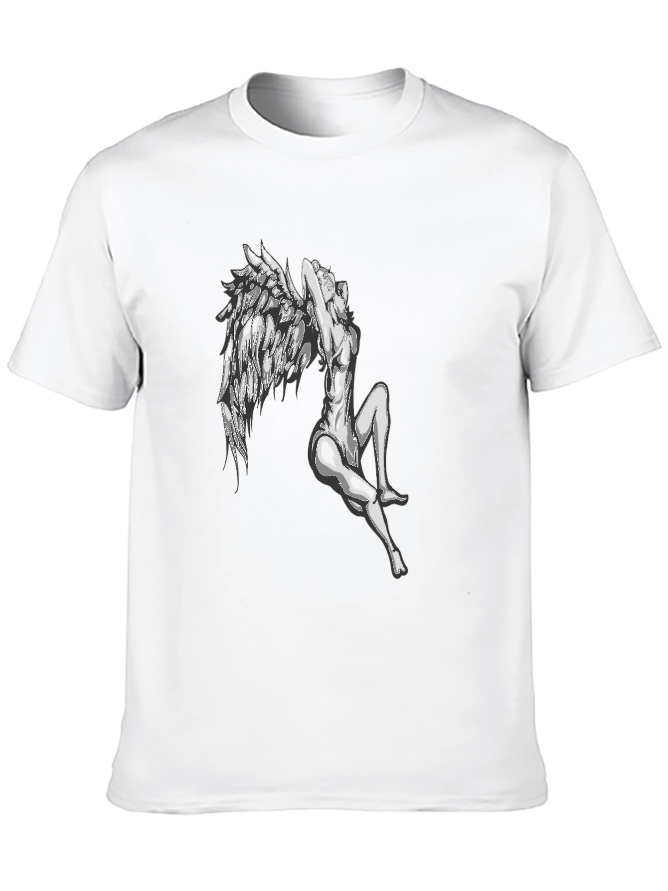 Winged Angel Graphic T-Shirt - Black Cotton Tee