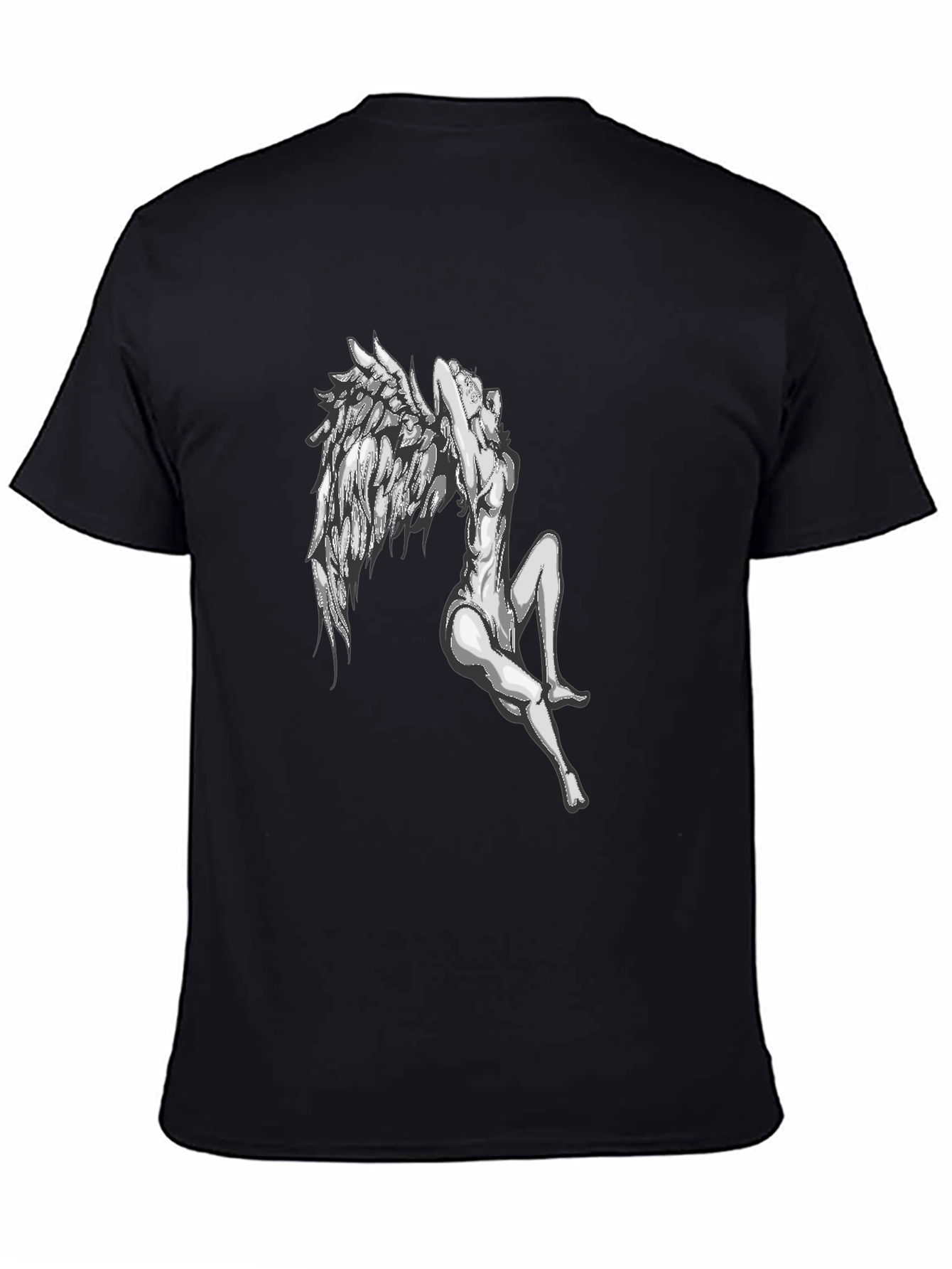 Winged Angel Graphic T-Shirt - Black Cotton Tee