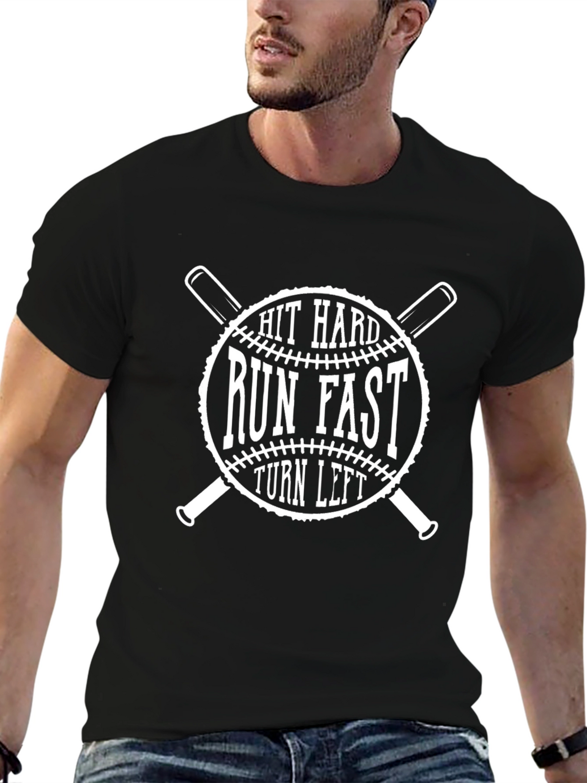 Hit Hard Run Fast Baseball T-Shirt
