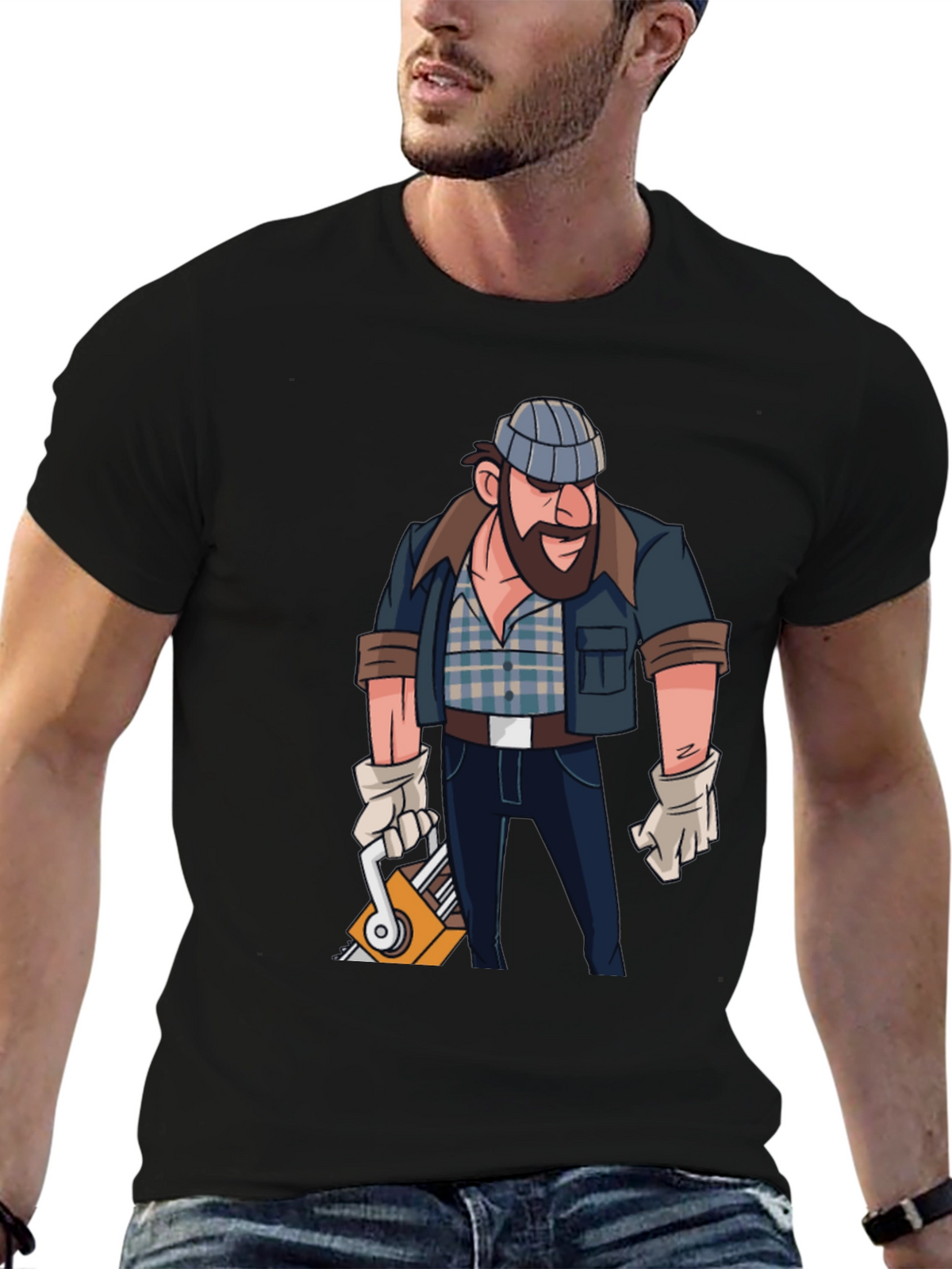 Lumberjack Cartoon Graphic T-Shirt