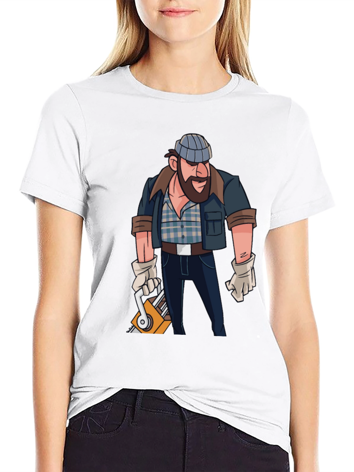 Lumberjack Cartoon Graphic T-Shirt