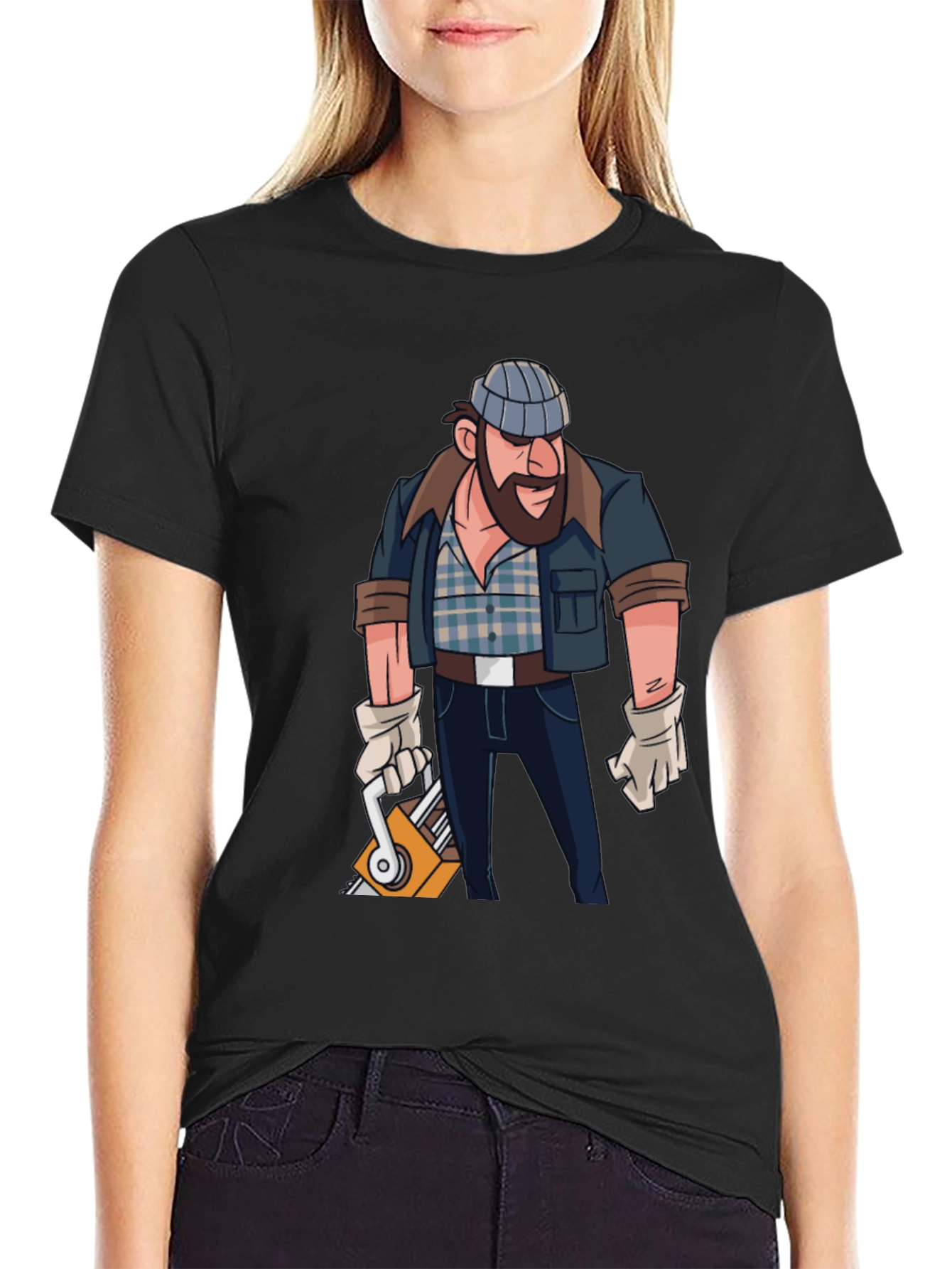 Lumberjack Cartoon Graphic T-Shirt