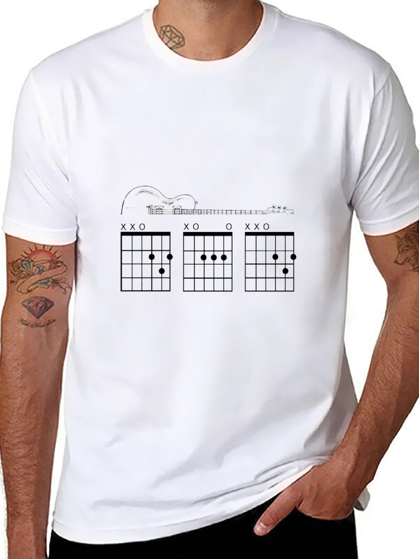 Guitar Chords Graphic Tee - Music Lover T-Shirt