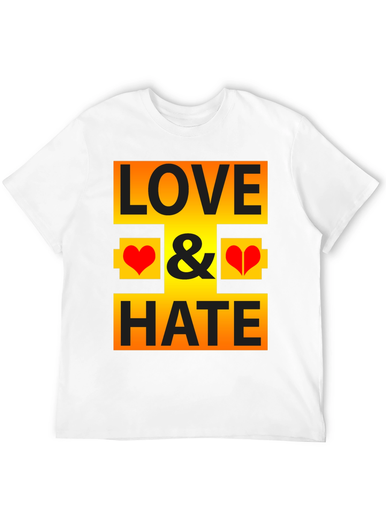Love & Hate Graphic Print Black T-Shirt