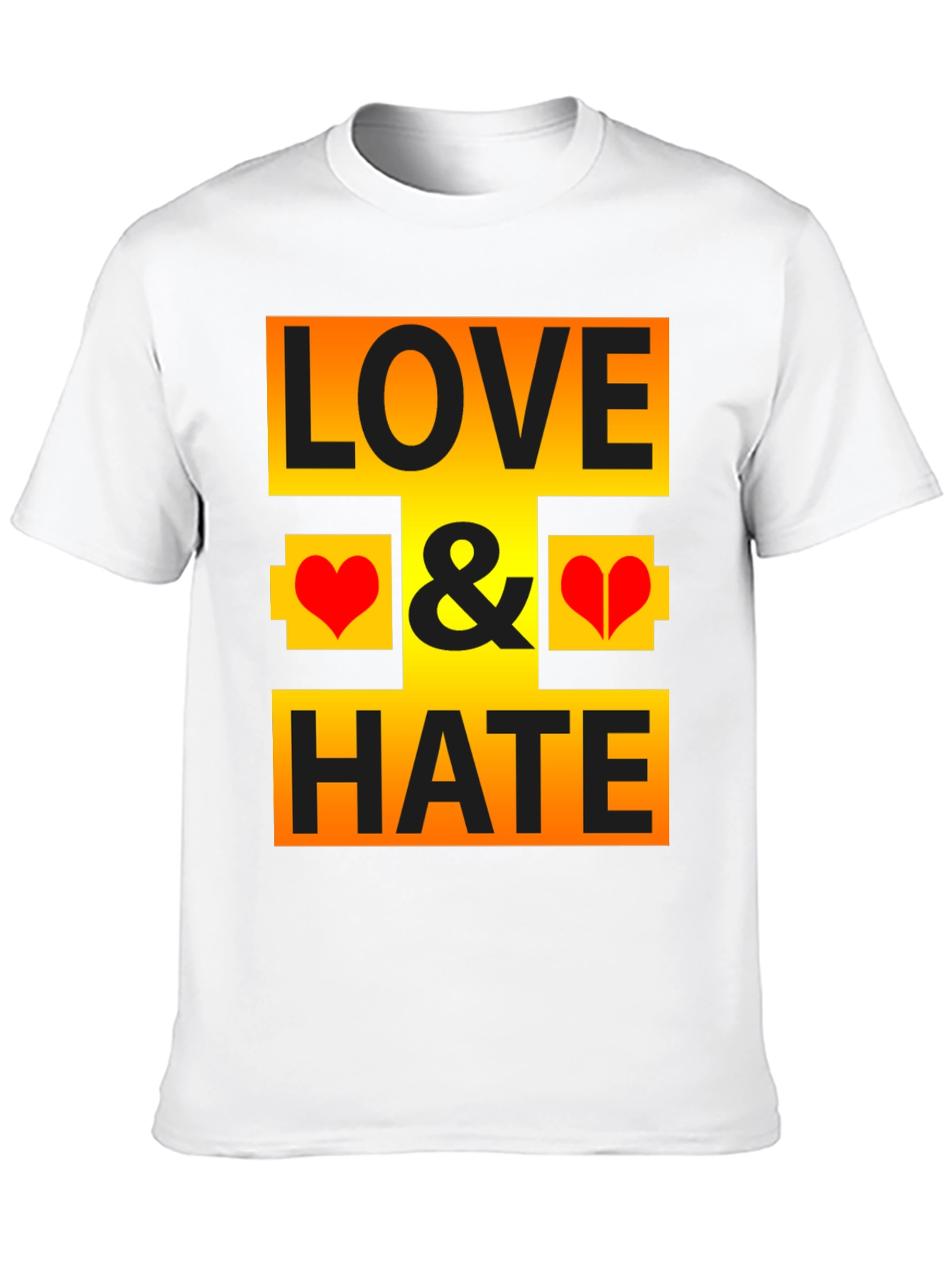 Love & Hate Graphic Print Black T-Shirt