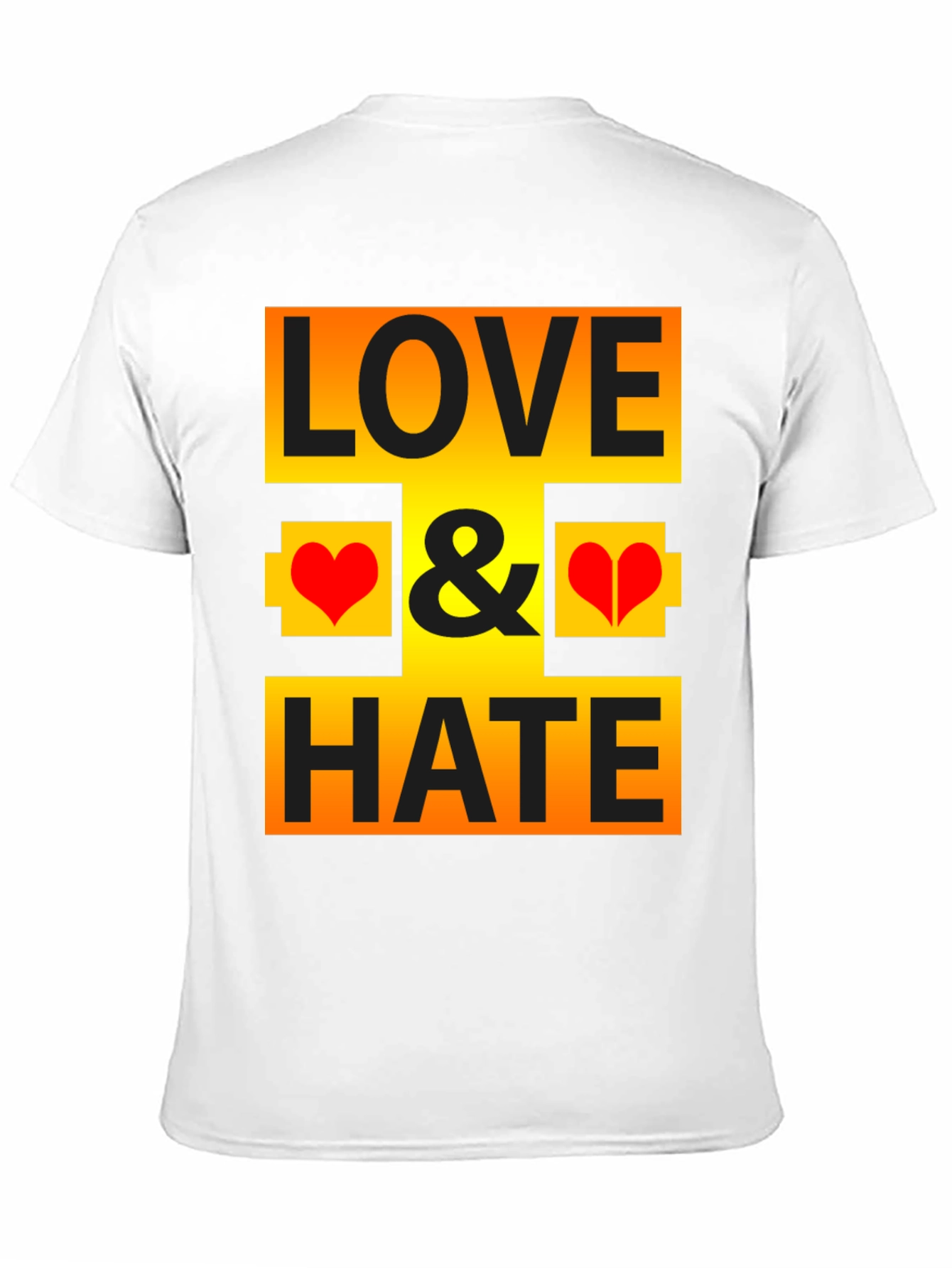 Love & Hate Graphic Print Black T-Shirt