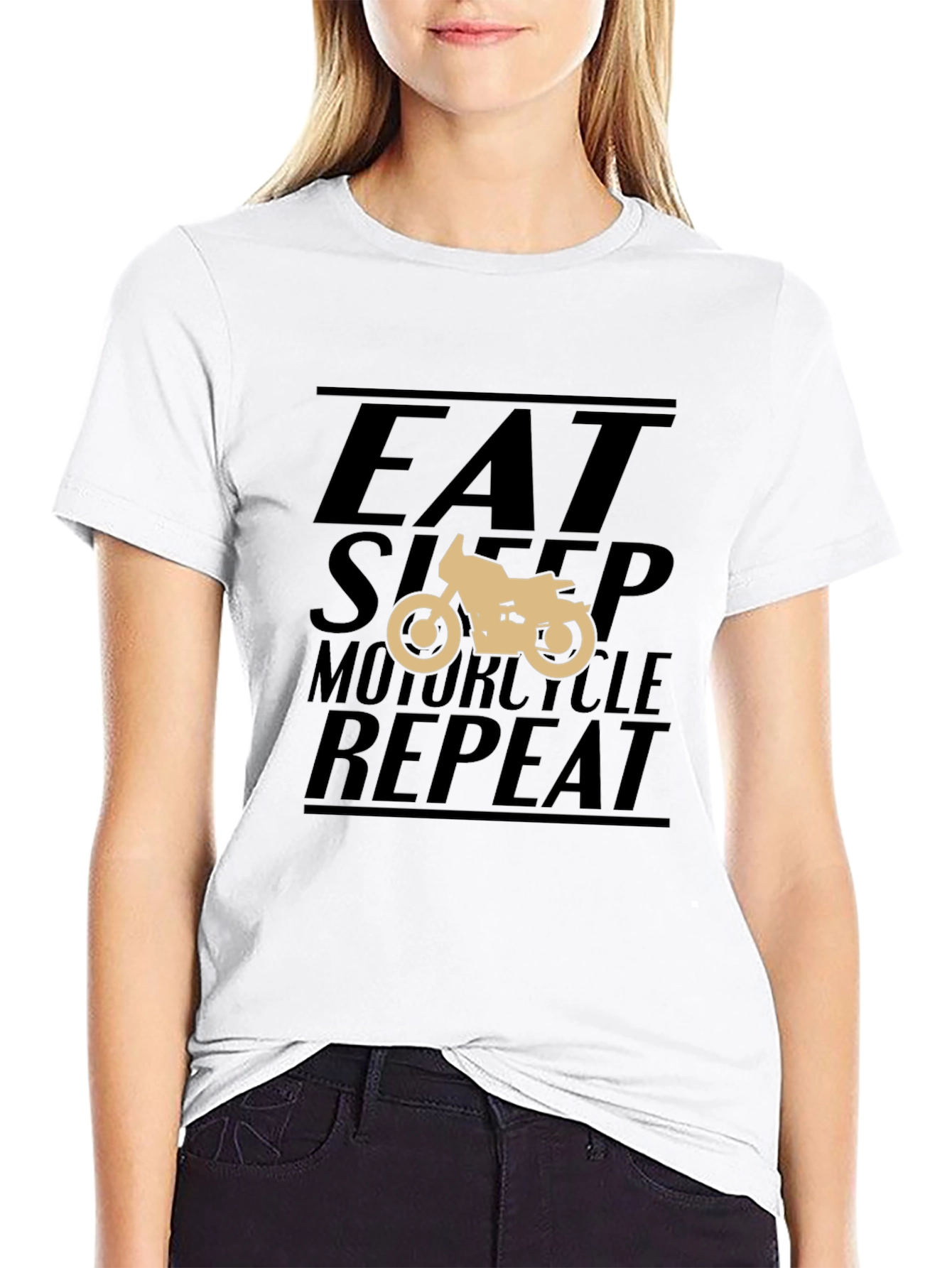 Eat Sleep Motorcycle Repeat Black T-Shirt