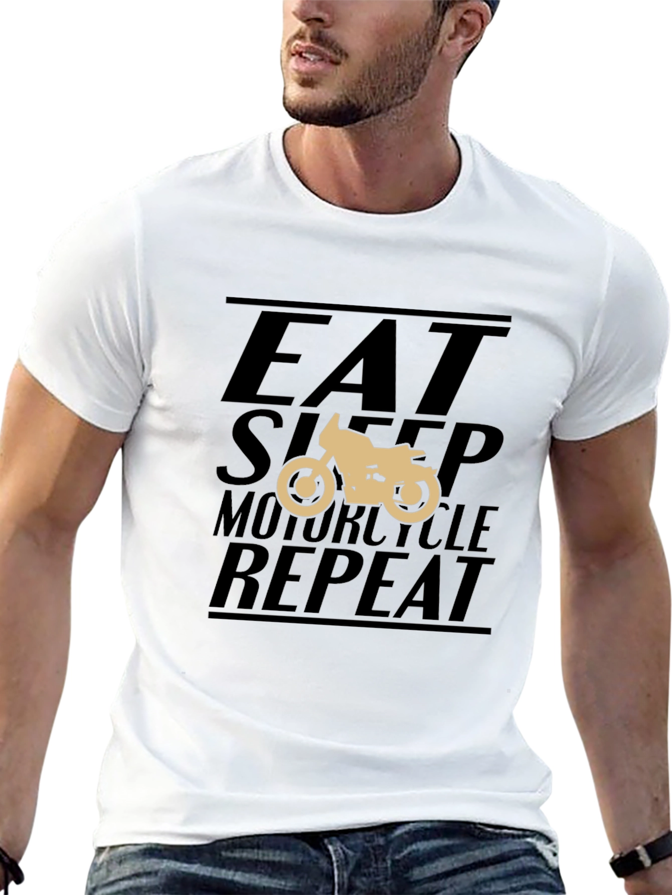 Eat Sleep Motorcycle Repeat Black T-Shirt