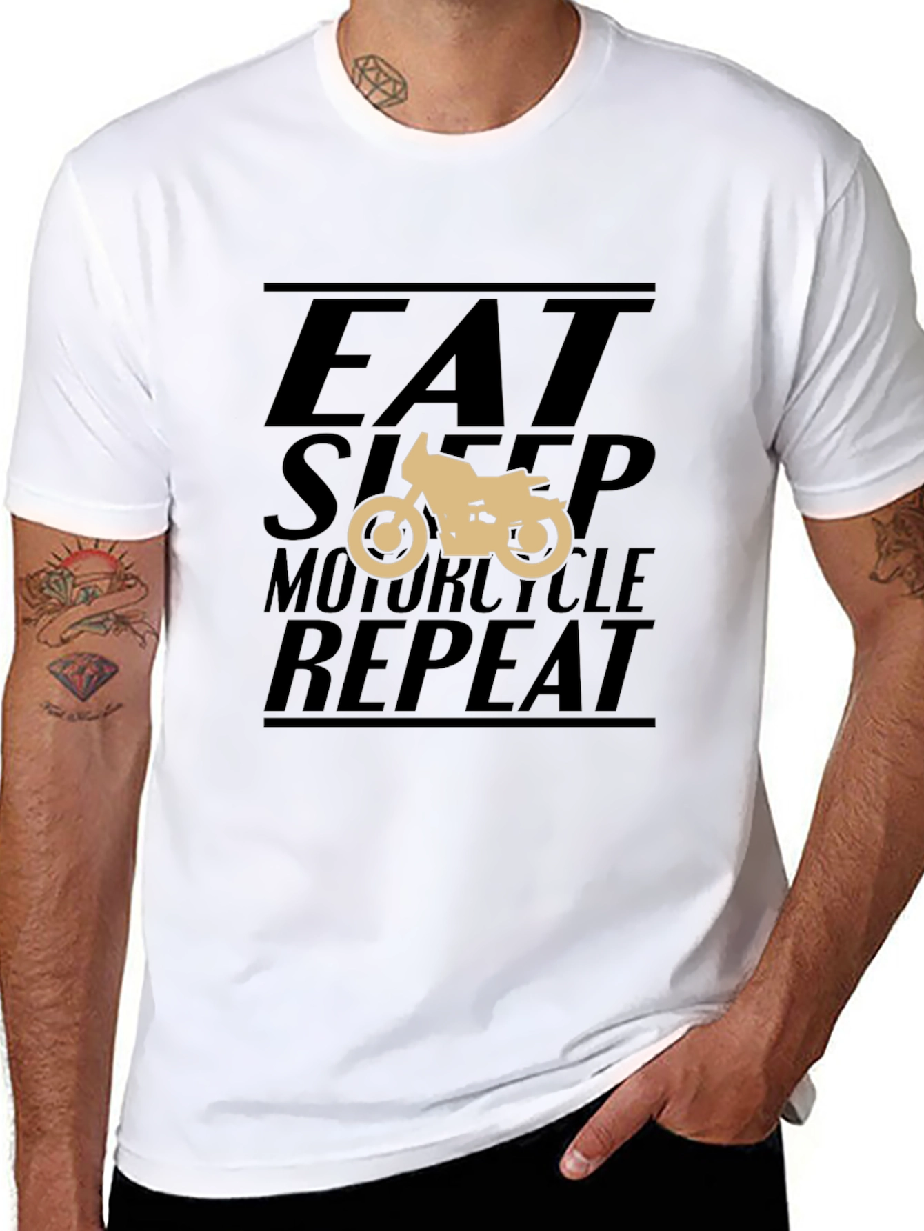 Eat Sleep Motorcycle Repeat Black T-Shirt