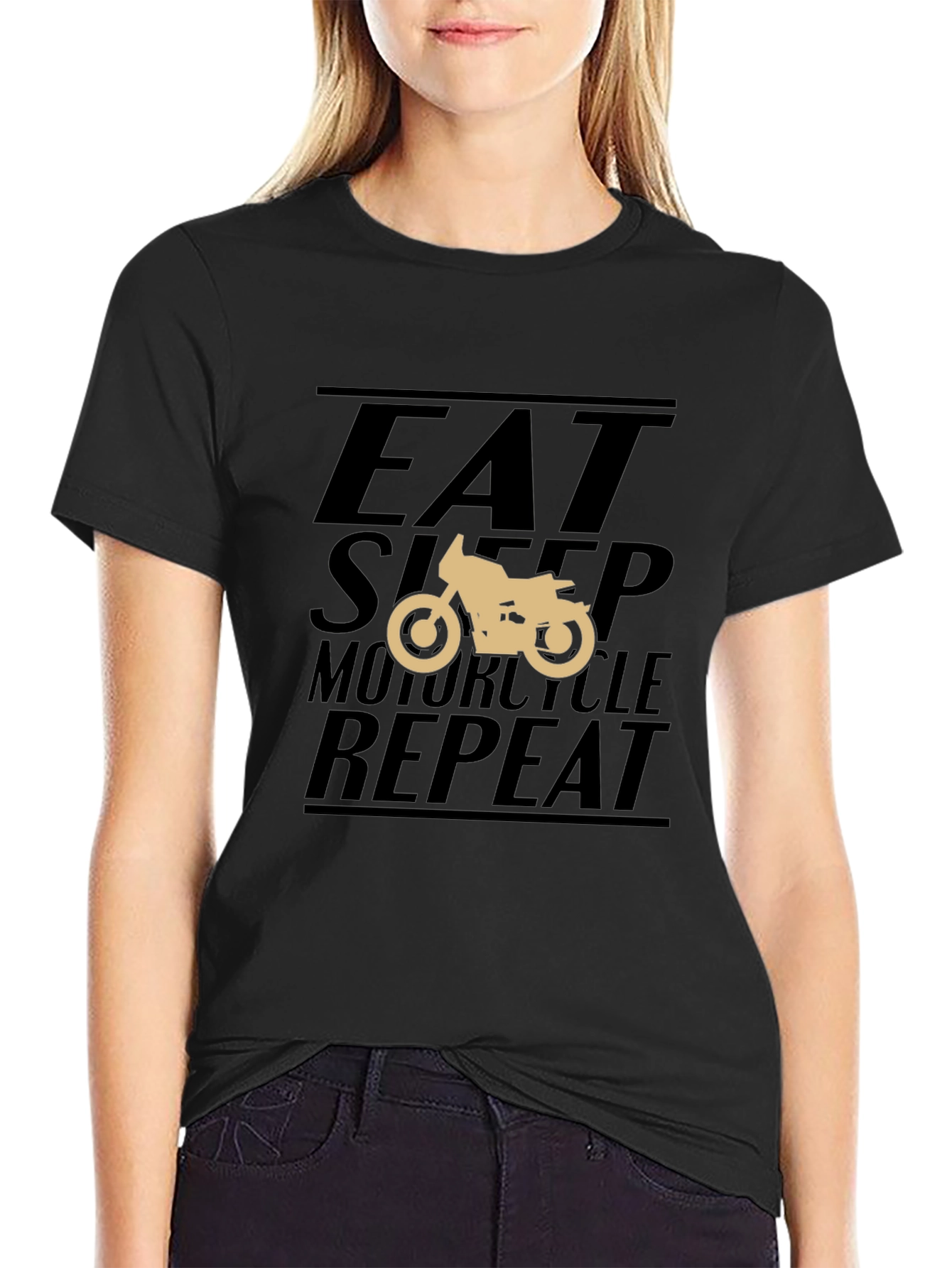 Eat Sleep Motorcycle Repeat Black T-Shirt