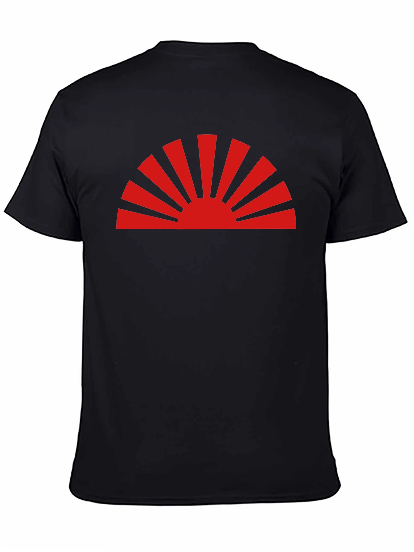 Rising Sun Graphic Tee - Black Cotton Casual Shirt