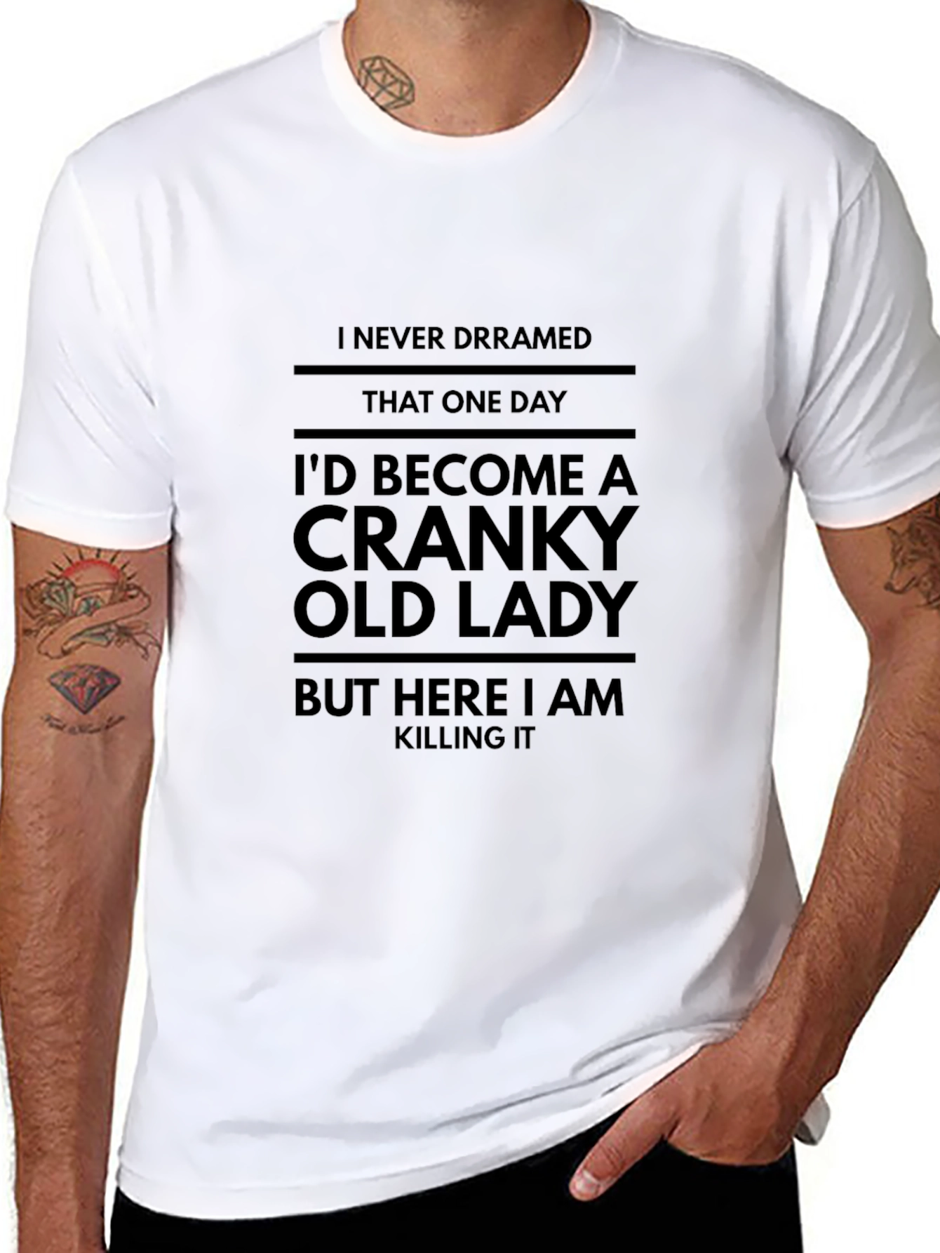 Cranky Old Lady Funny T-Shirt - Novelty Graphic Tee
