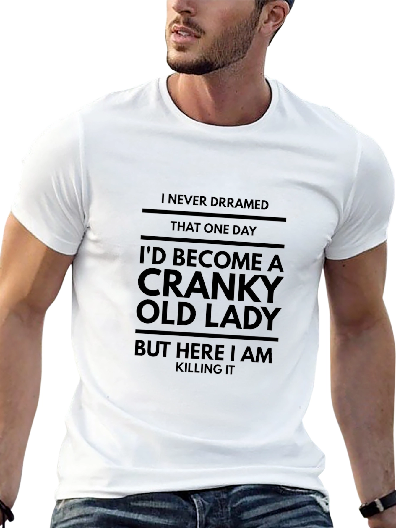 Cranky Old Lady Funny T-Shirt - Novelty Graphic Tee
