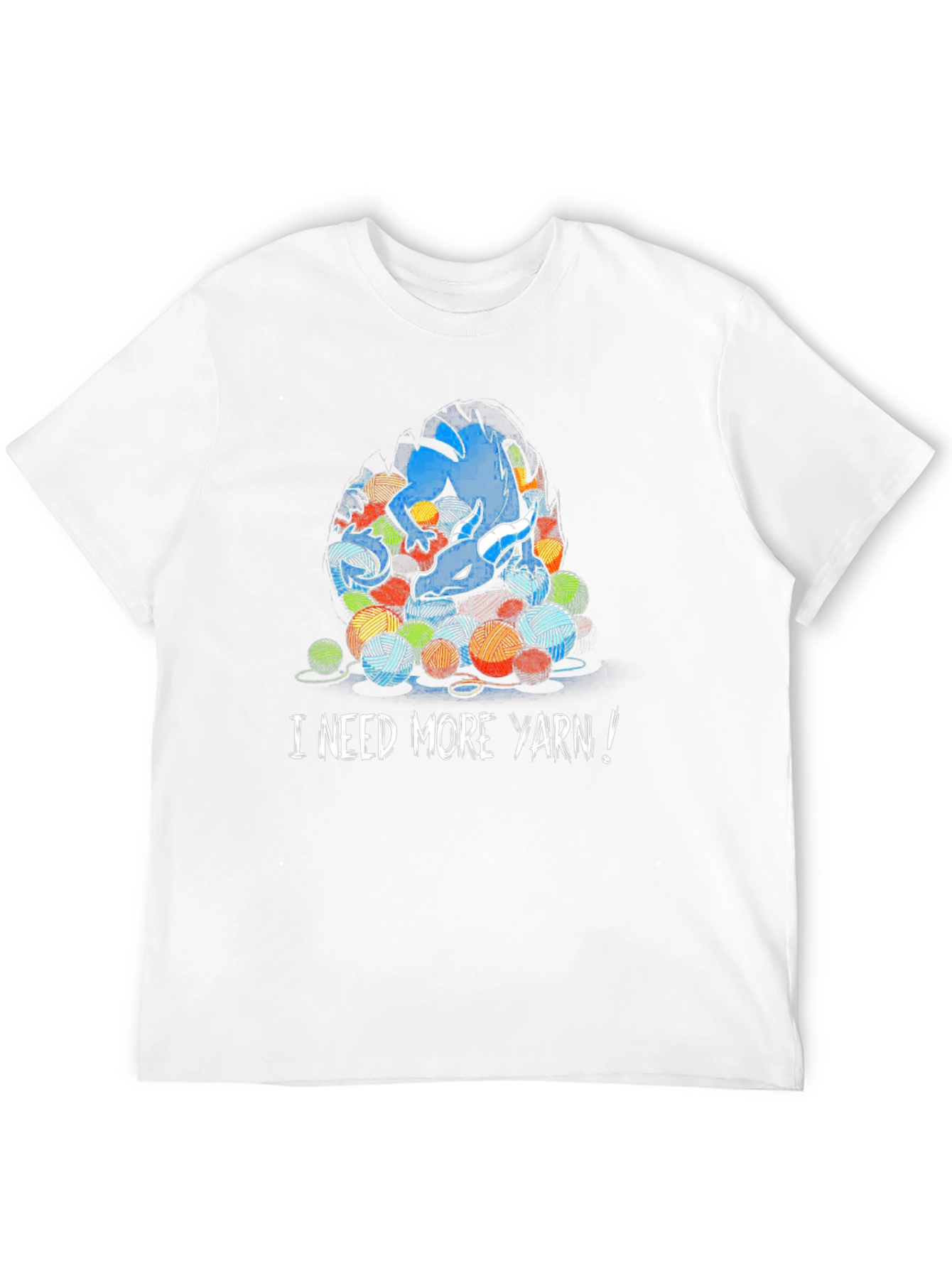 Dragon and Yarn Balls Graphic T-Shirt