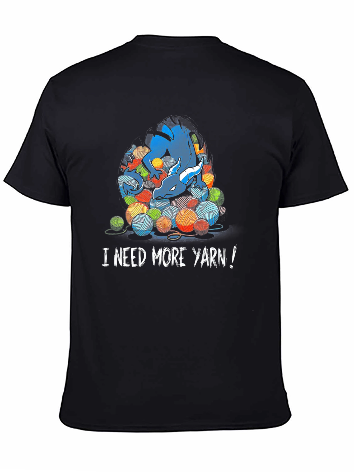 Dragon and Yarn Balls Graphic T-Shirt