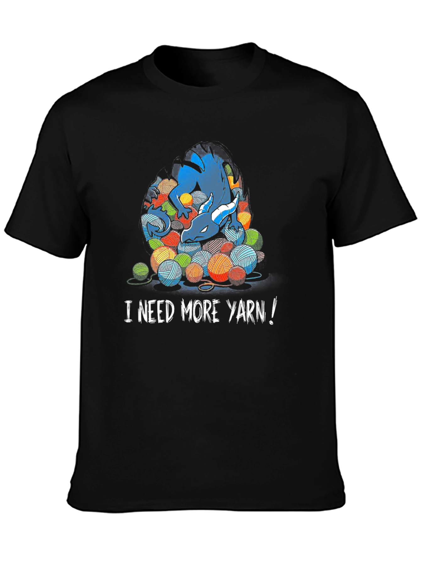 Dragon and Yarn Balls Graphic T-Shirt