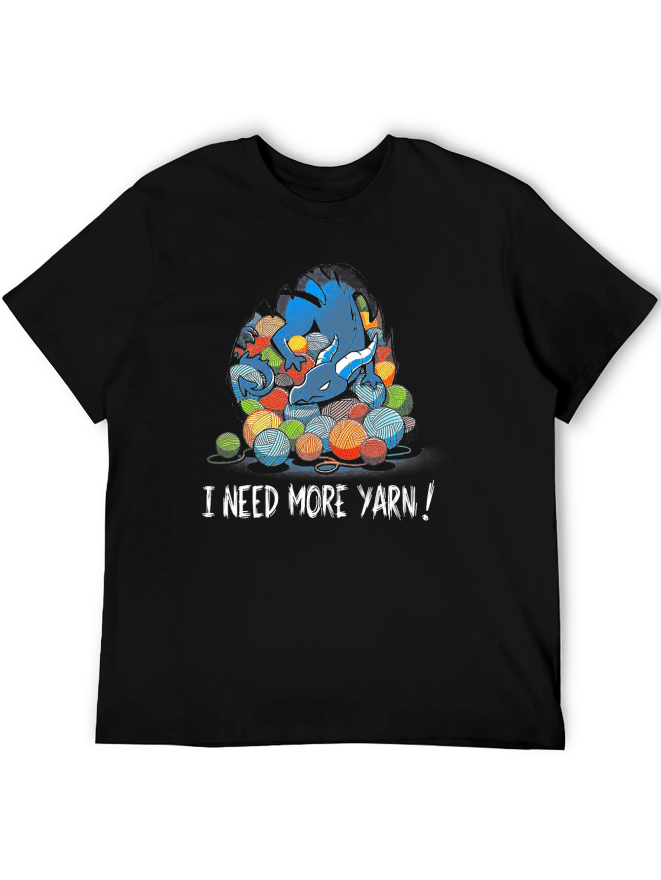 Dragon and Yarn Balls Graphic T-Shirt