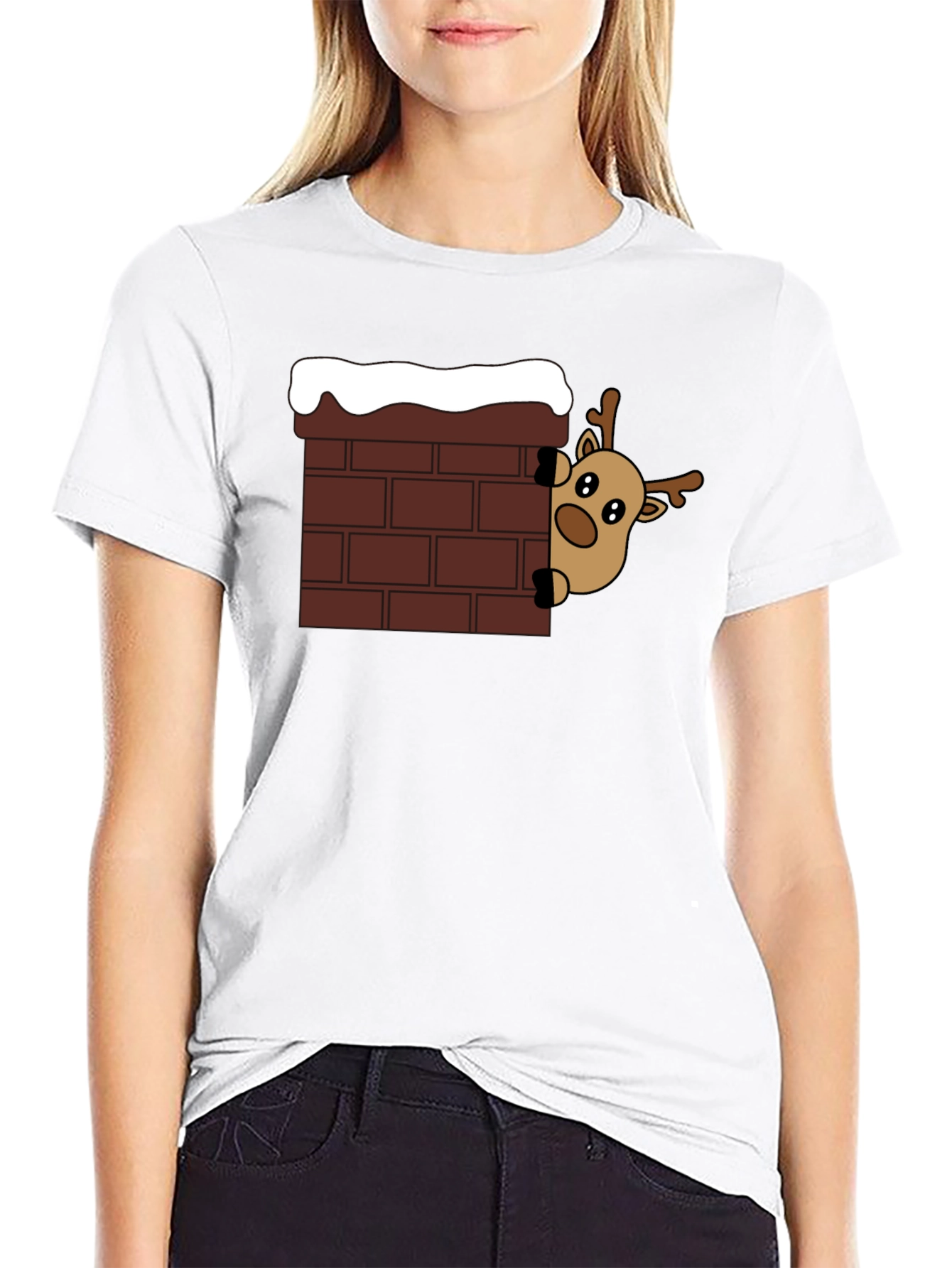Reindeer in Chimney Holiday T-Shirt