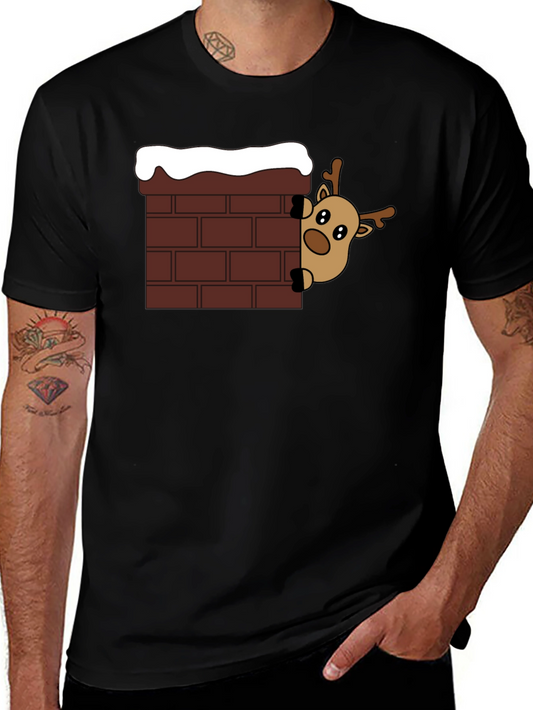 Reindeer in Chimney Holiday T-Shirt