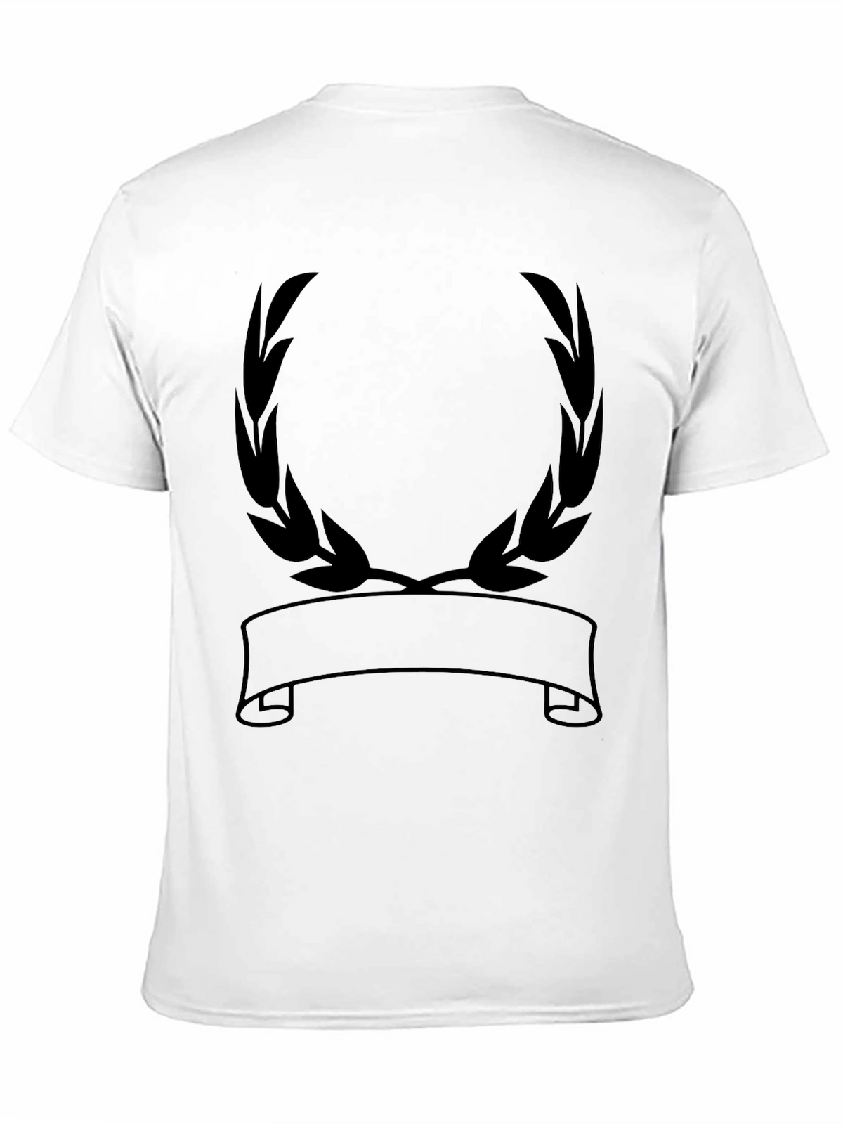 Black Graphic Tee - Laurel Wreath Banner Design