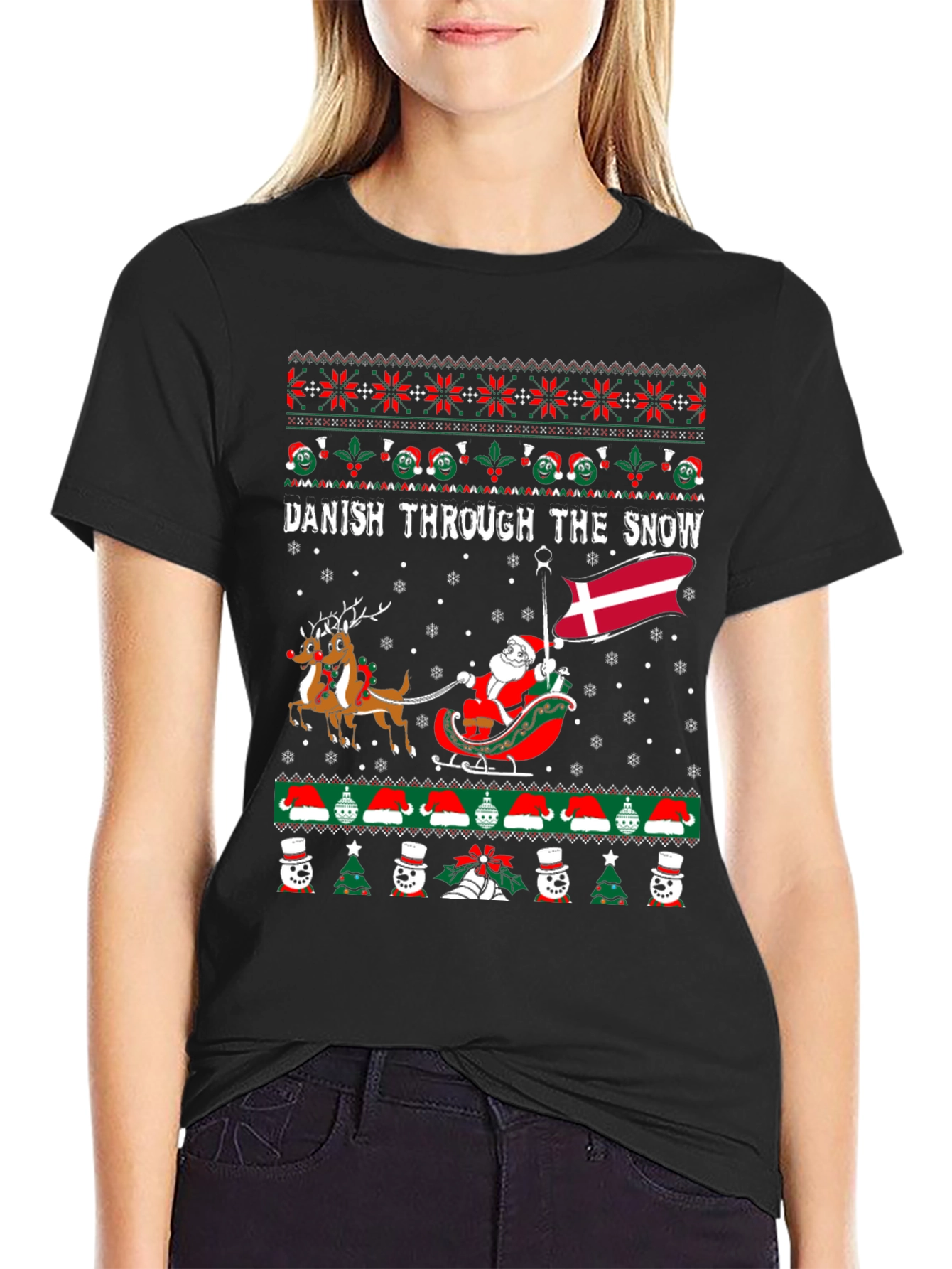 Danish Through the Snow Holiday Graphic Tee