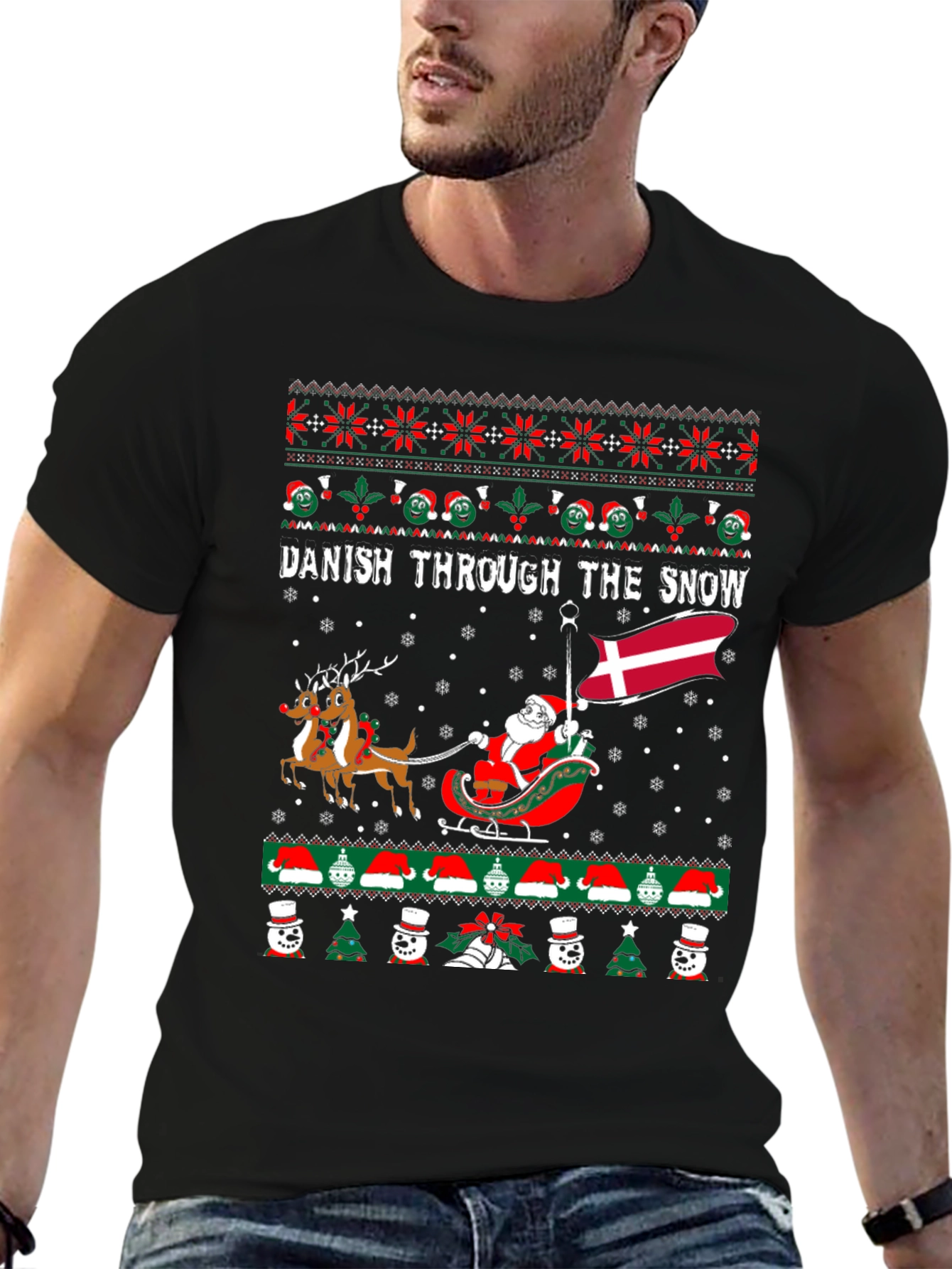 Danish Through the Snow Holiday Graphic Tee