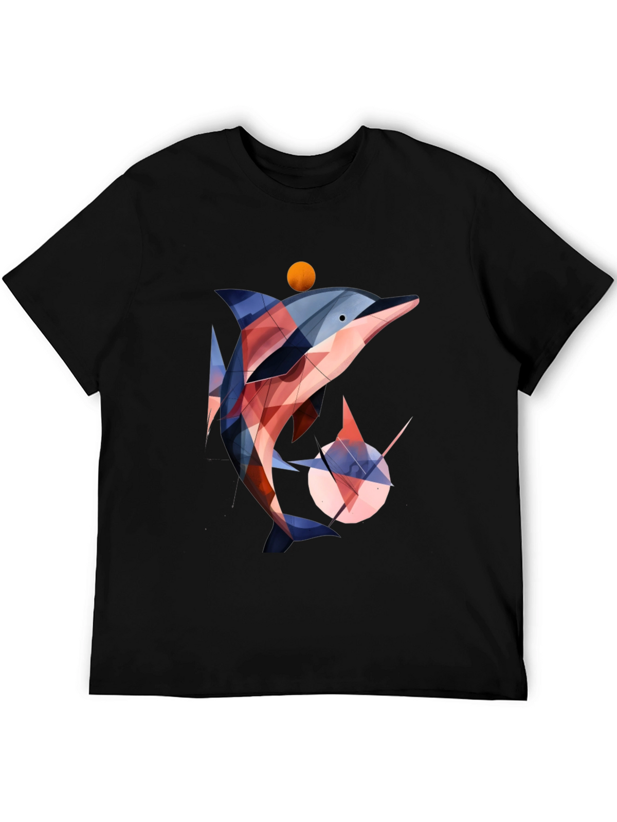 Geometric Dolphin Graphic T-Shirt - Stylish & Unique