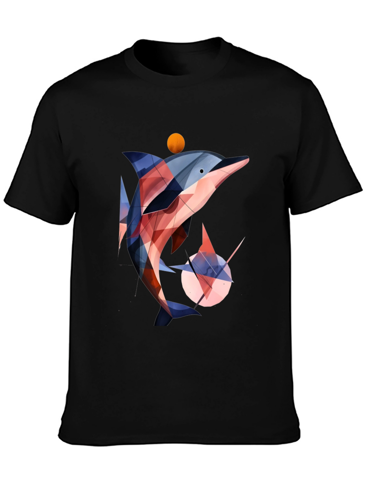 Geometric Dolphin Graphic T-Shirt - Stylish & Unique