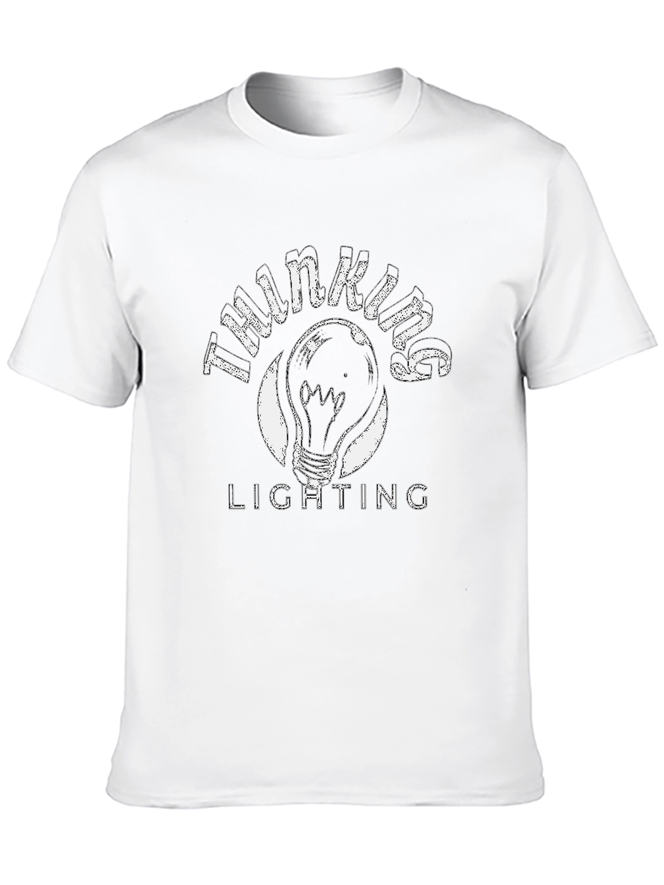Thinking Lighting T-Shirt - Black Cotton Tee