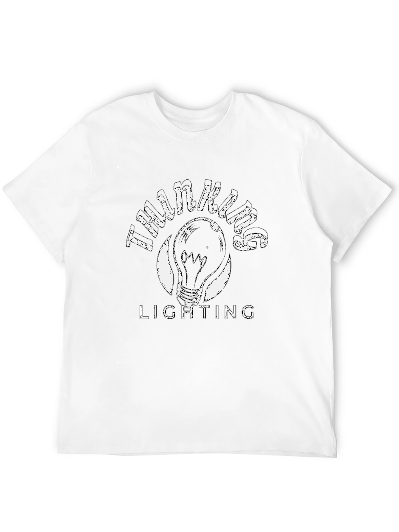 Thinking Lighting T-Shirt - Black Cotton Tee