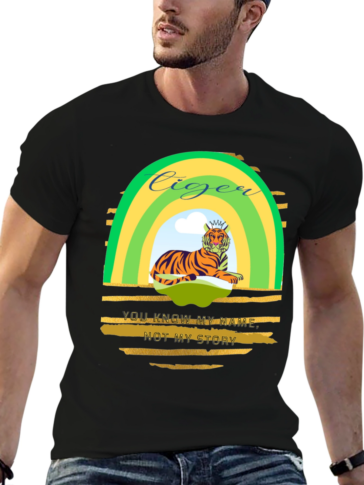 Ciger Tiger Graphic Tee - Mens Black T-Shirt
