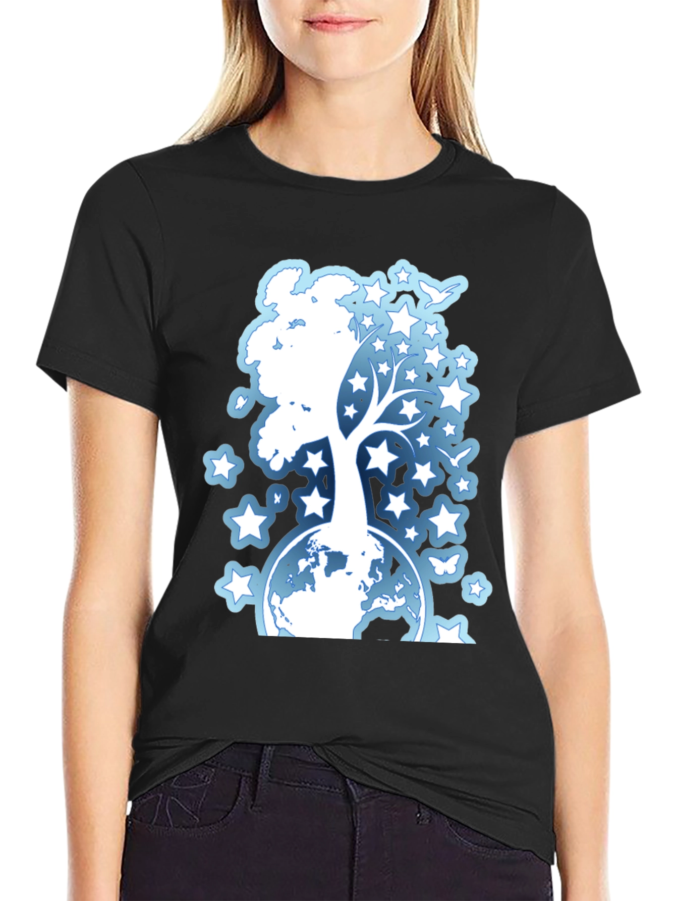 Starry Tree Globe Graphic T-Shirt