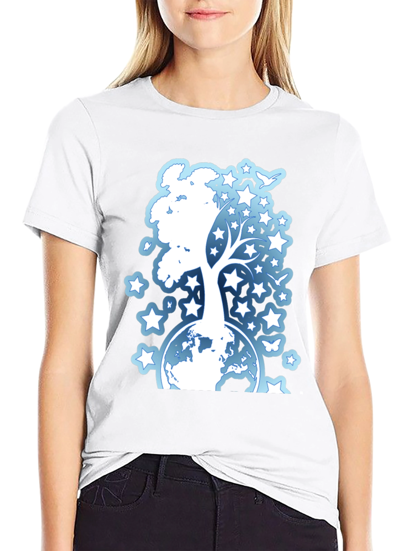 Starry Tree Globe Graphic T-Shirt
