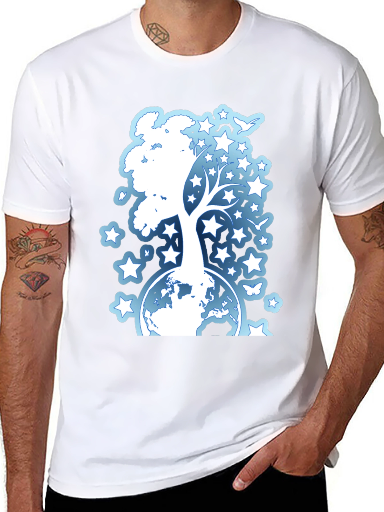 Starry Tree Globe Graphic T-Shirt