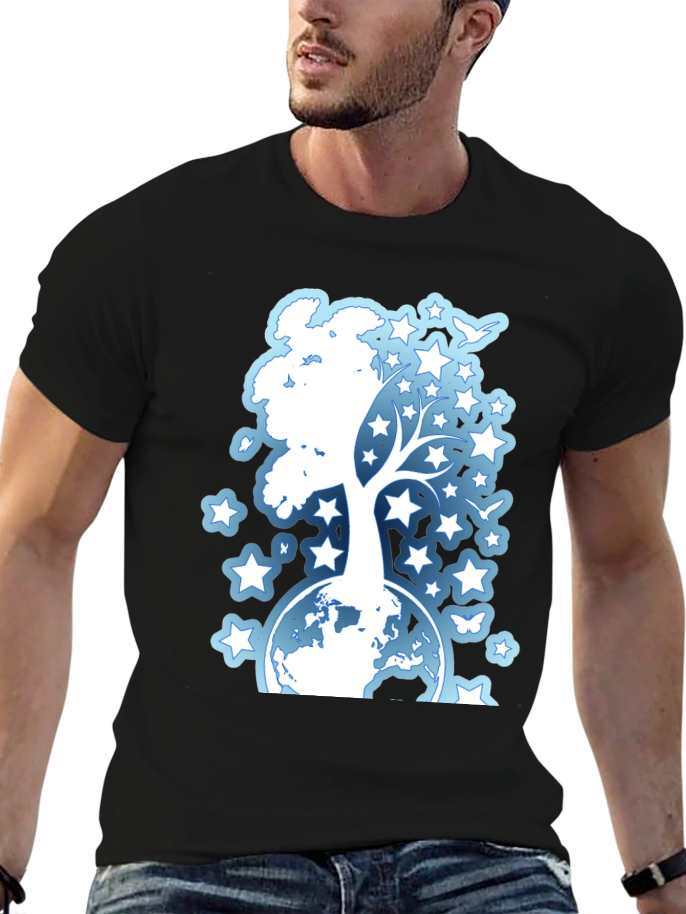 Starry Tree Globe Graphic T-Shirt