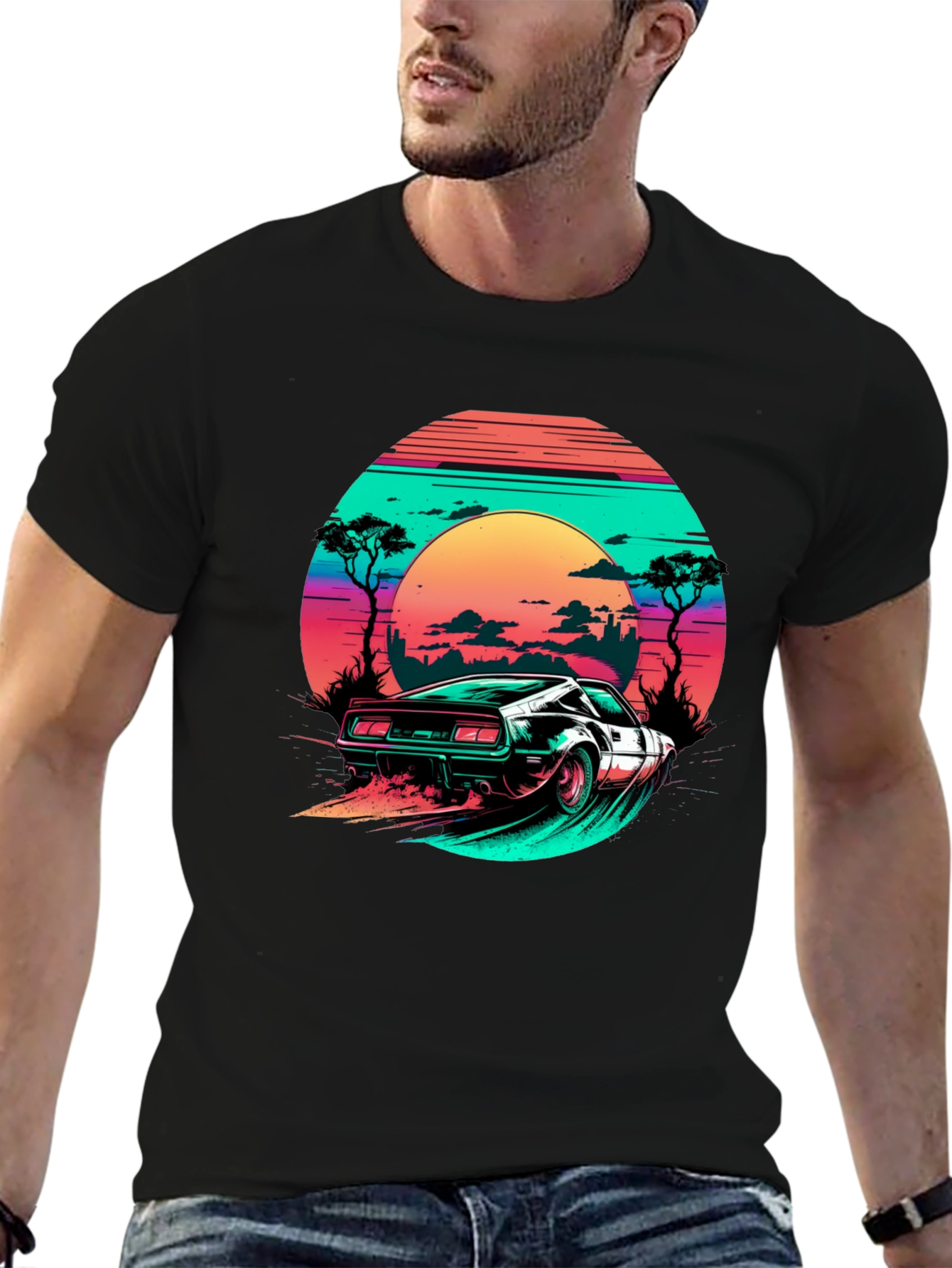 Retro Wave Car T-Shirt