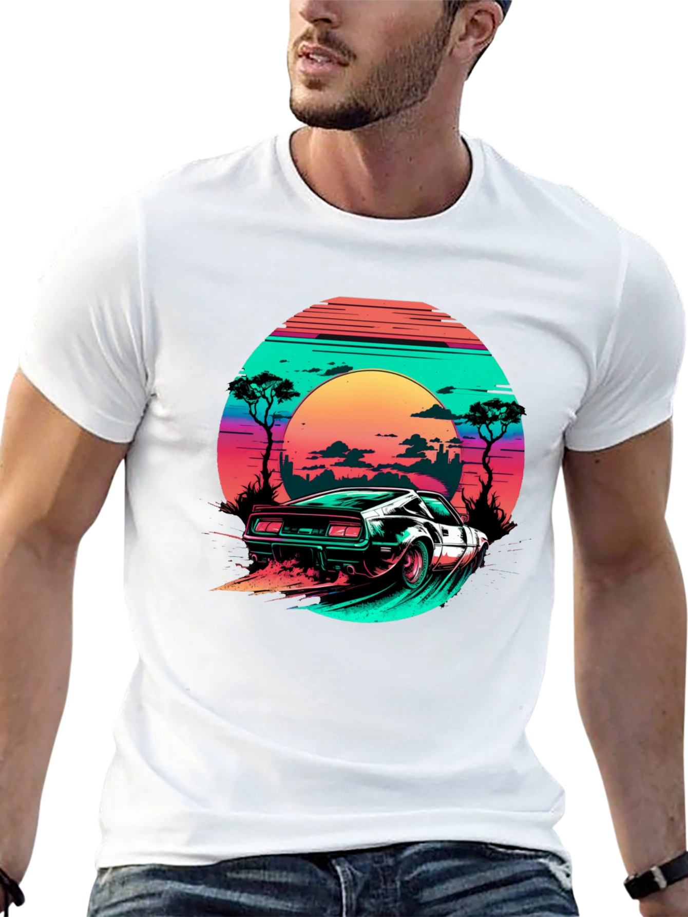 Retro Wave Car T-Shirt