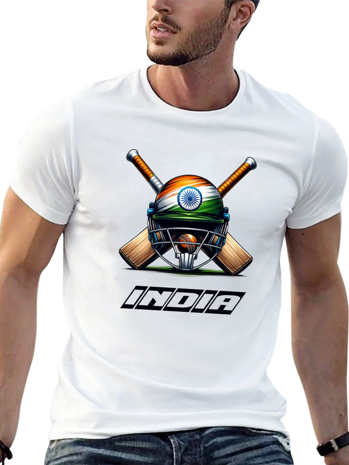 India Cricket Graphic Tee - Black T-Shirt