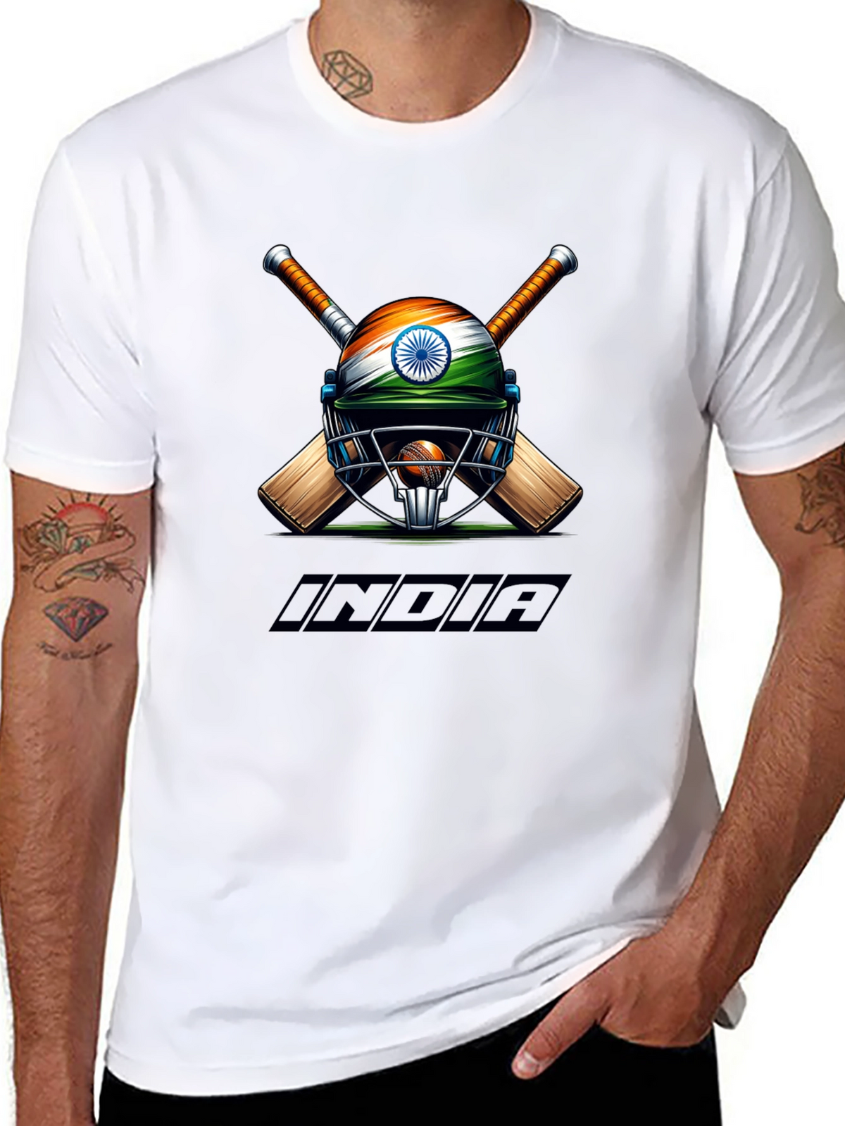 India Cricket Graphic Tee - Black T-Shirt